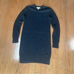 Michael Kors Thick Knit Ribbed Long Sleeve Sweater Dress Above knee Size XS Navy